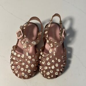 Pink Mini Melissa Sandals with flowers